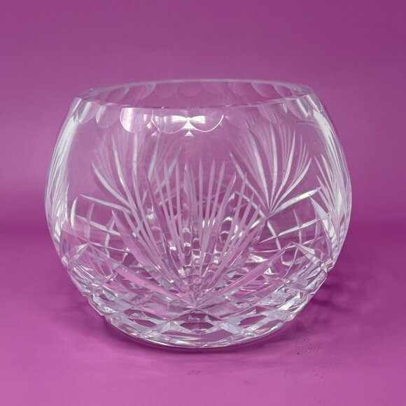 Vintage Polish Hand Cut Crystal Bowl Handmade in Poland 4.5" Tall Cut Glass - Picture 1 of 6